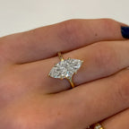 Marquise Diamond Geometric Silver Ring