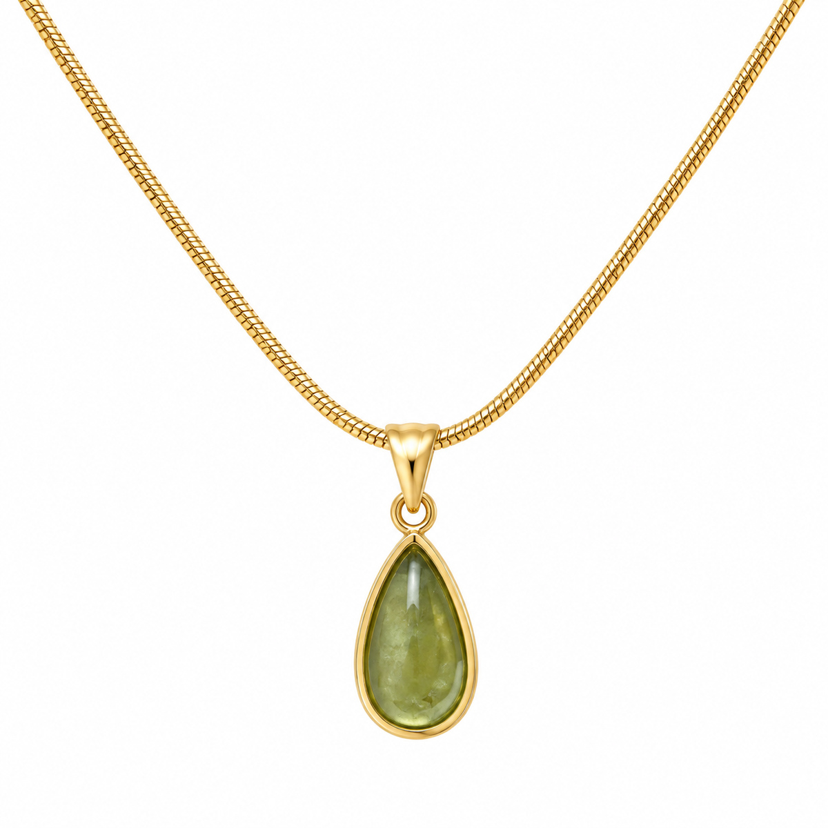 Vintage French Retro Titanium Steel Water Drop Pendant Necklace