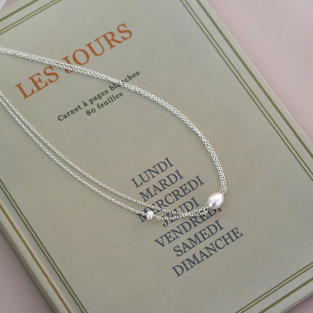 Stainless Steel Pearl Clavicle Chain Necklace