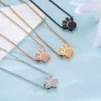 Stainless Steel Paw Print Perfume Necklace