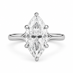 Marquise Diamond Geometric Silver Ring