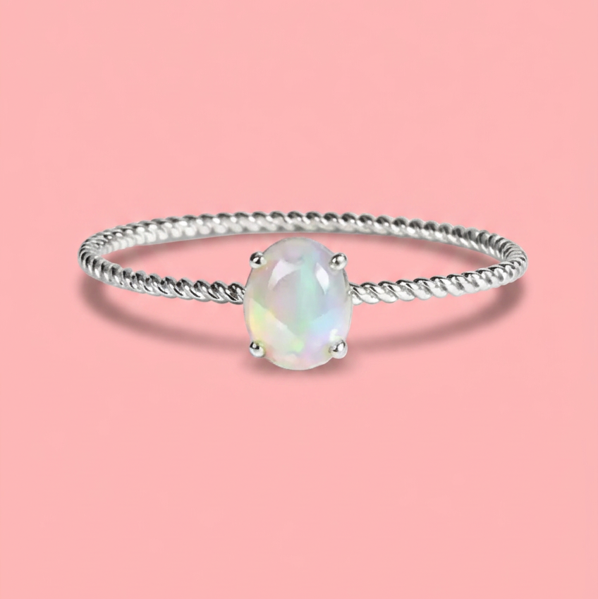 Natural Birthstone Gemsterling Silver Ring