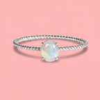 Natural Birthstone Gemsterling Silver Ring
