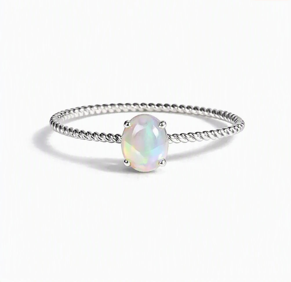 Natural Birthstone Gemsterling Silver Ring