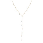 Y-Shaped Tassel Stainless Steel Necklace with Gold Plating