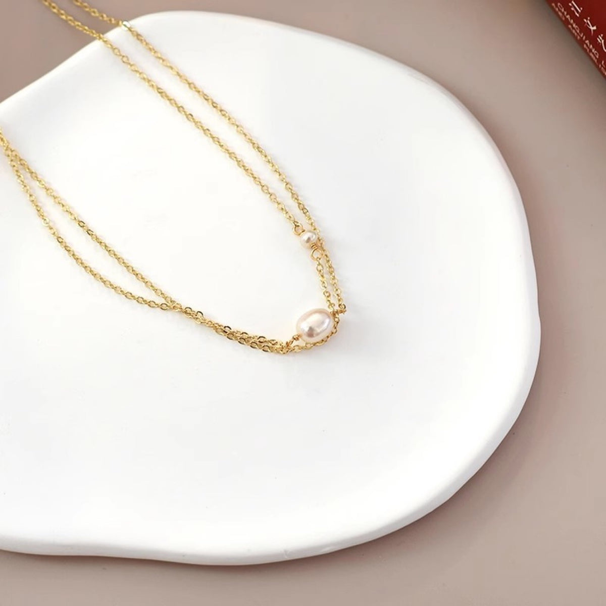 Stainless Steel Pearl Clavicle Chain Necklace