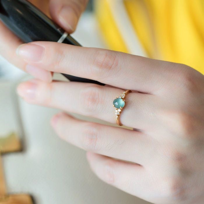 Chalcedony Diamond Ring