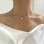 Stainless Steel Pearl Clavicle Chain Necklace