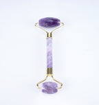 Natural Amethyst Crystal Facial Massage Roller and Gua Sha Beauty Set