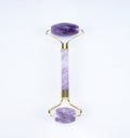 Natural Amethyst Crystal Facial Massage Roller and Gua Sha Beauty Set