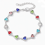 Colorful Heart Charm Beaded Bracelet